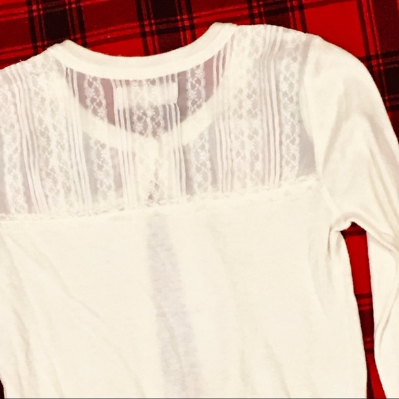 Abercrombie Fitch cream creme ivory sweater lace moose logo - Picture 2 of 10